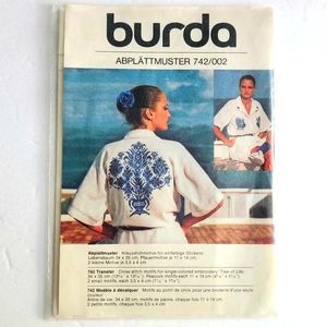 Burda Single Color Cross Stitch Embroidery Transfer Vintage